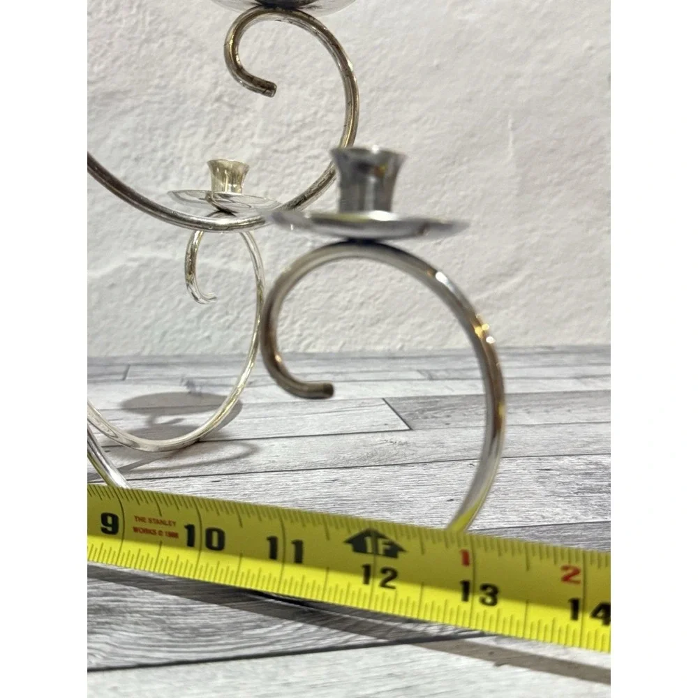 Vintage Mid Century Modern Silver Plated Candelabra Asymmetrical Multi Branch